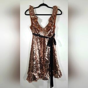 FREE PEOPLE SEQUIN SIREN MINI DRESS.
